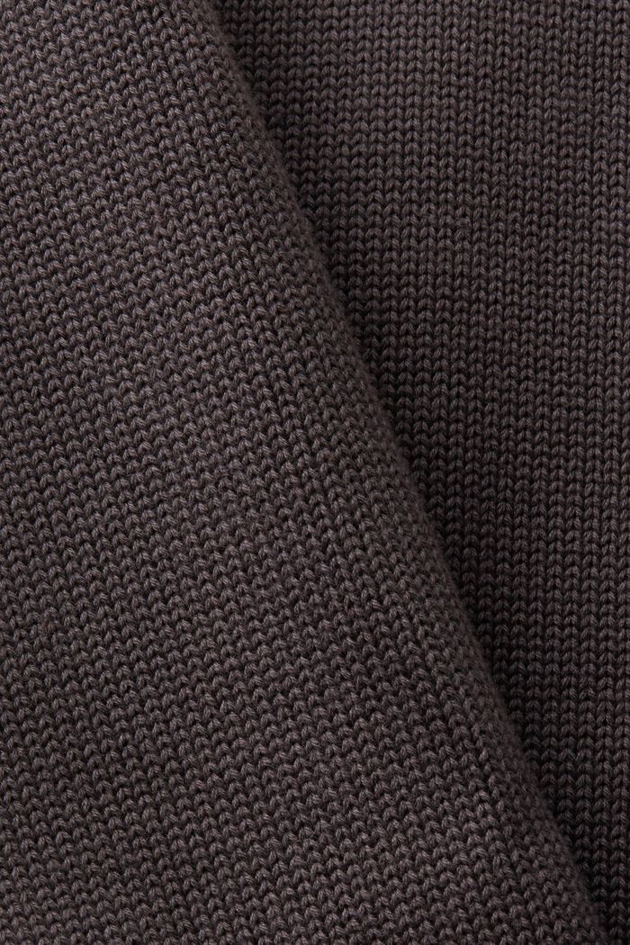 Jacquard Cotton Crewneck Sweater, DARK GREY, detail image number 5
