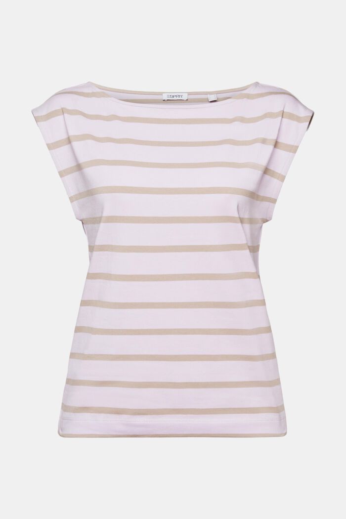 Striped Sleeveless T-Shirt, LAVENDER, detail image number 6