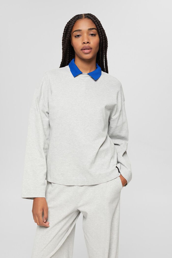 Blended cotton sweatshirt, LIGHT GREY, detail image number 0