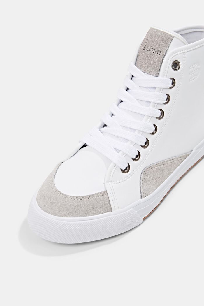 With suede: mixed material trainers, WHITE, detail image number 4