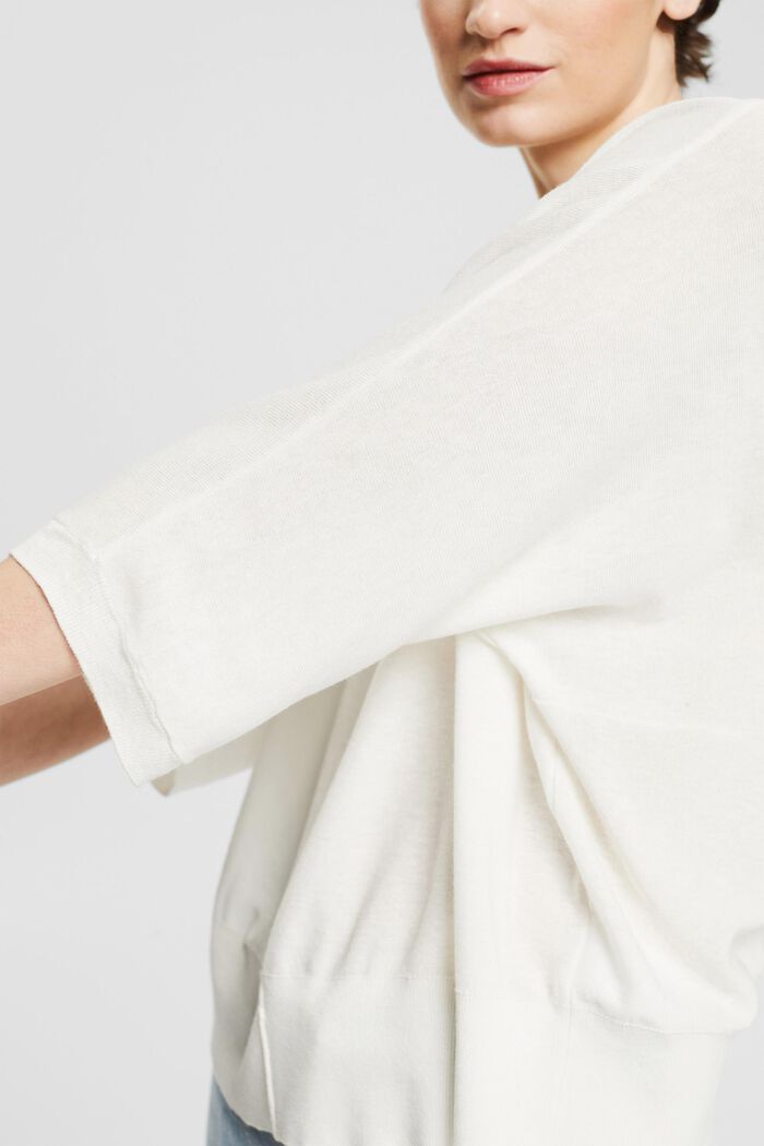 With linen: fine knit jumper, WHITE, detail image number 2