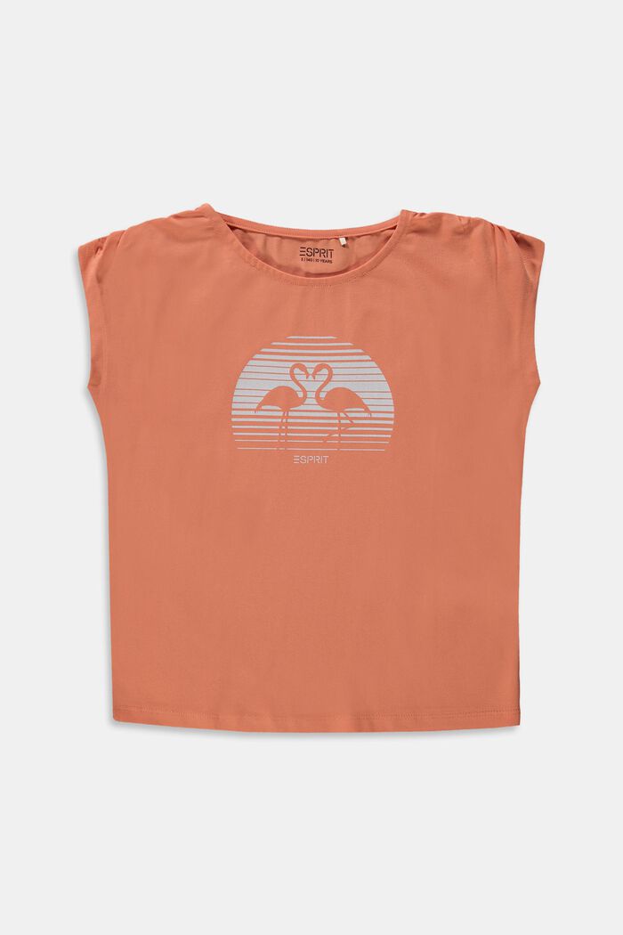 T-shirt with print, PASTEL ORANGE, overview