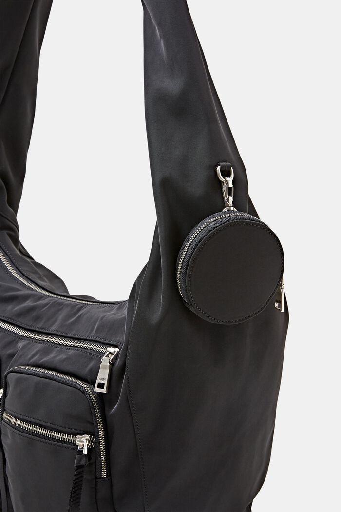 Nylon Shoulder Bag, BLACK, detail image number 1