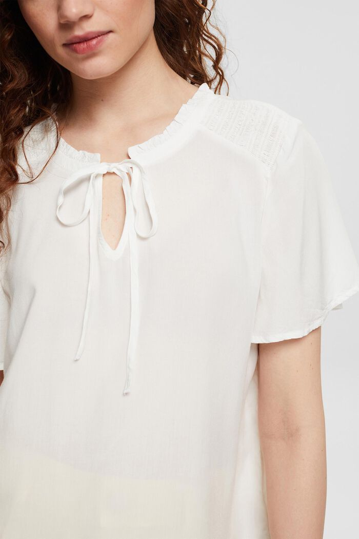 Blouse with ties, LENZING™ ECOVERO™, OFF WHITE, detail image number 2