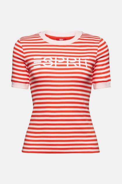 Logo-Print Striped Cotton T-Shirt