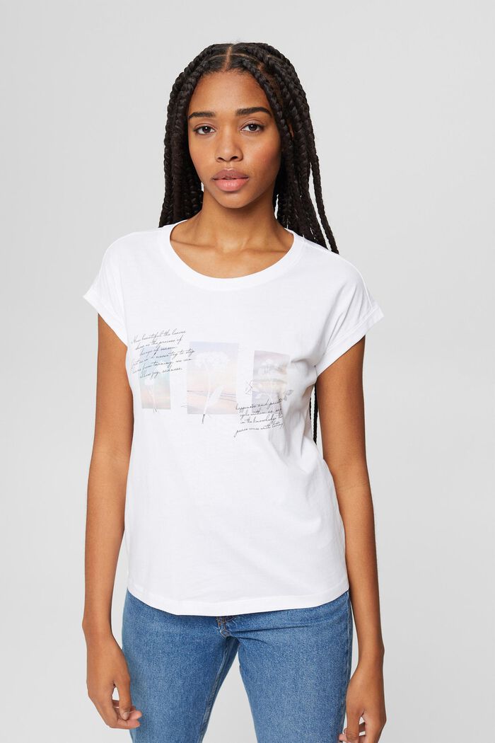 T-shirt with an artistic print, WHITE, detail image number 0