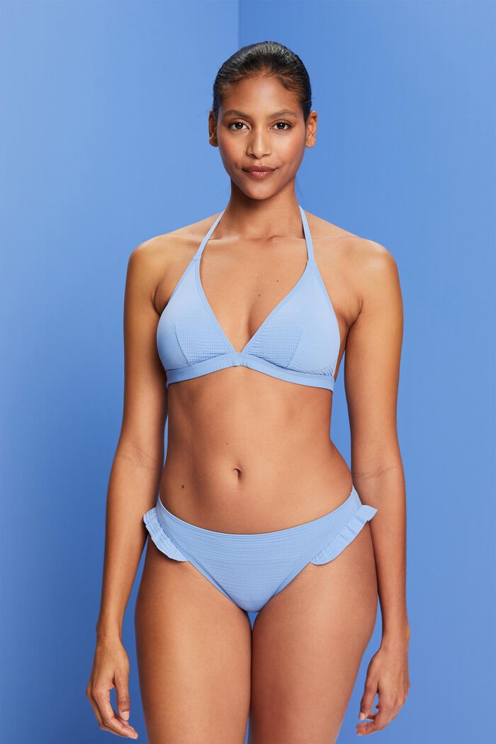 Recycled: padded triangle bikini top, LIGHT BLUE LAVENDER, detail image number 0
