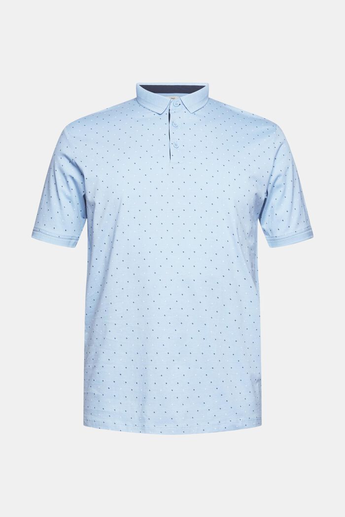 Jersey polo shirt made of organic cotton, LIGHT BLUE, overview