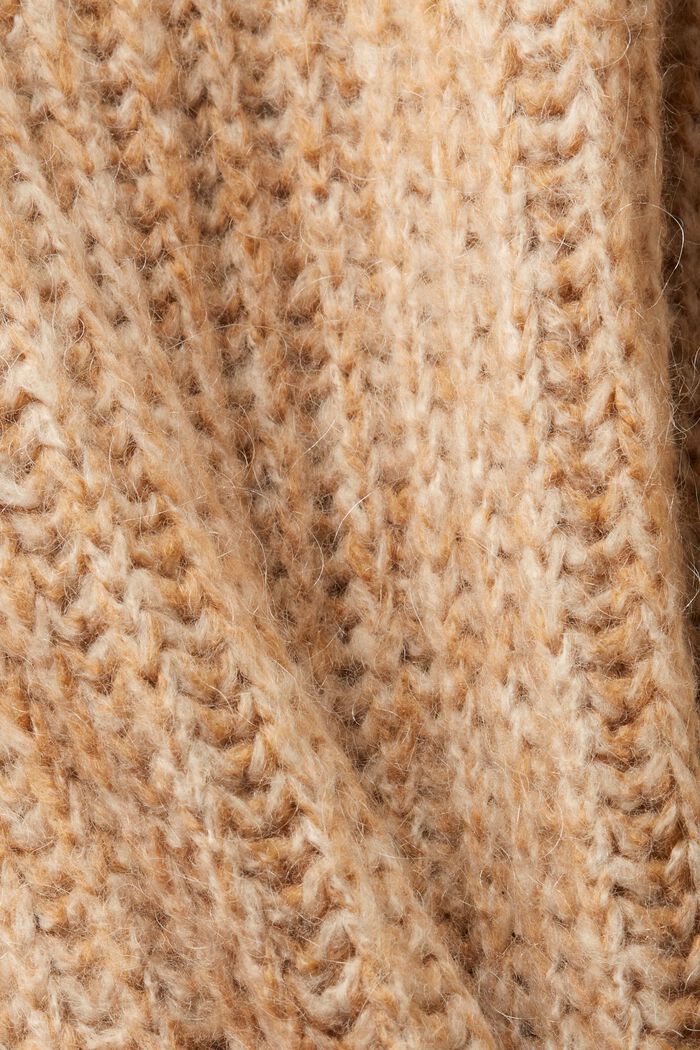 Chunky Knit Mockneck Sweater, CARAMEL, detail image number 5