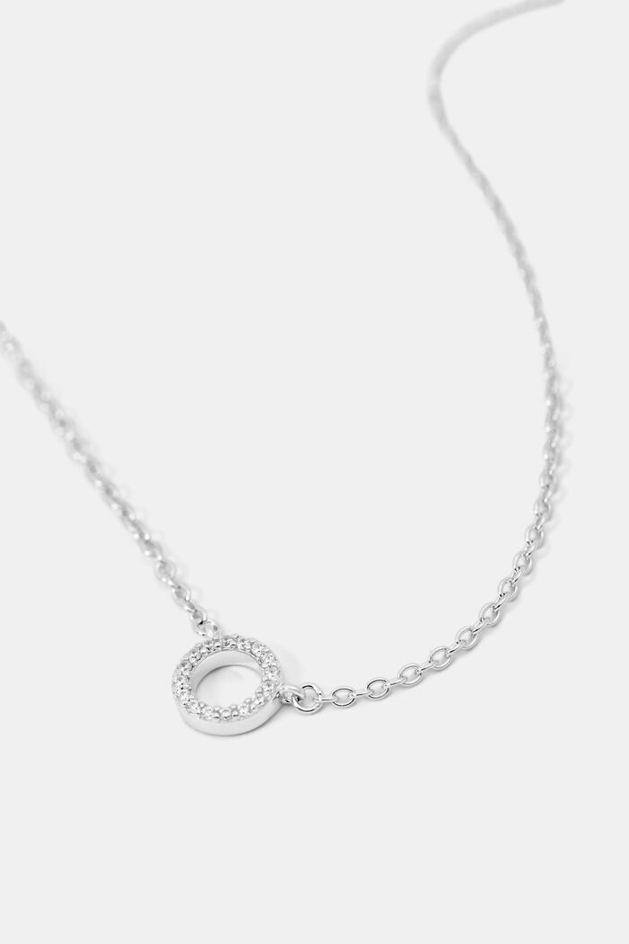 Sterling silver necklace with pendant, SILVER, detail image number 1