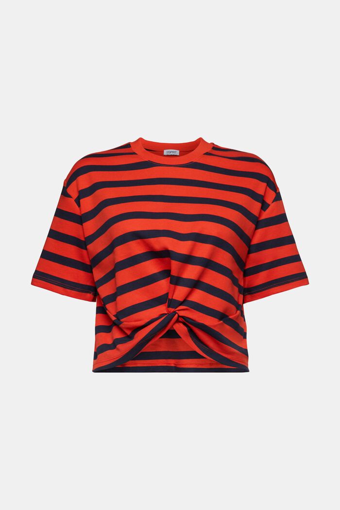Striped Twisted T-Shirt, BRIGHT ORANGE, detail image number 6