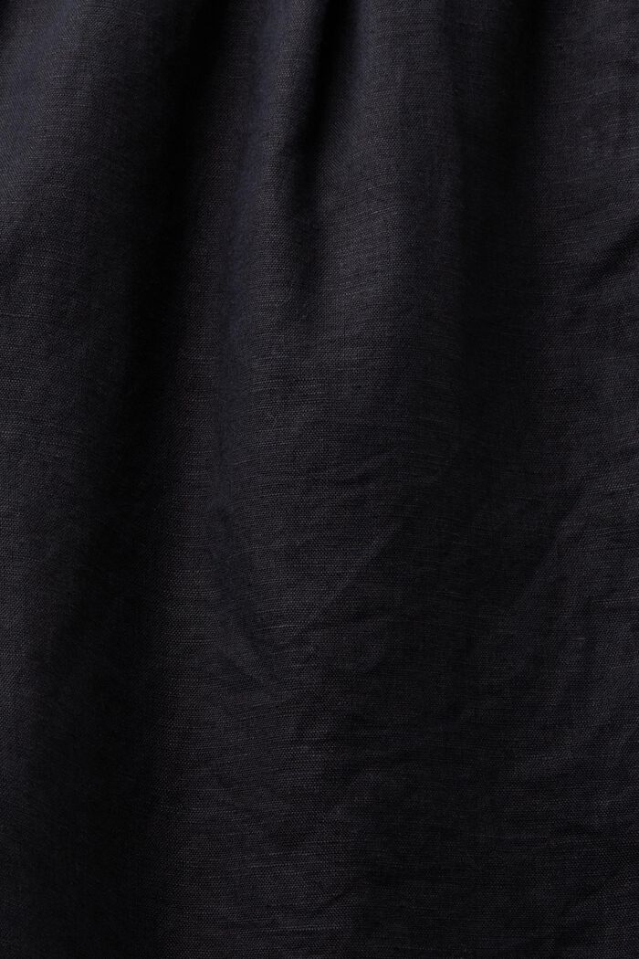 Cotton-Linen Pull-On Shorts, BLACK, detail image number 6