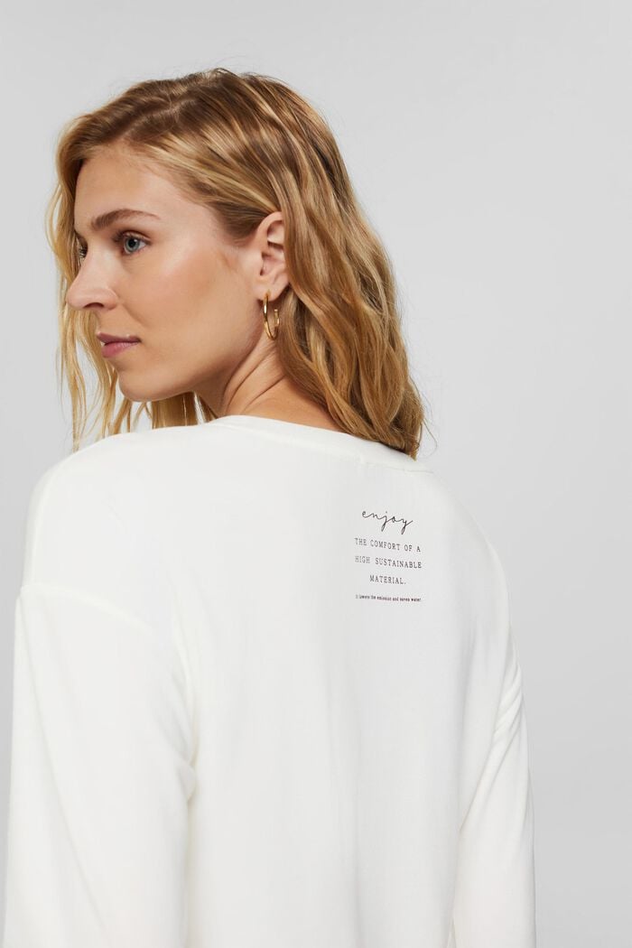 Long sleeve top with a print on the back, OFF WHITE, detail image number 5