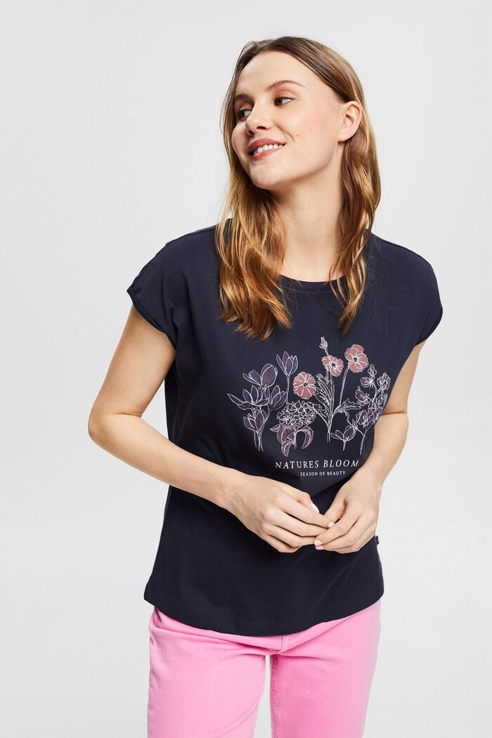 Organic cotton T-shirt with a print, NAVY, detail image number 0
