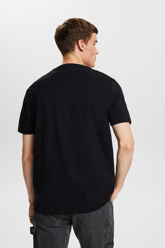 Pima Cotton Jersey Crewneck T-Shirt, BLACK, detail image number 3
