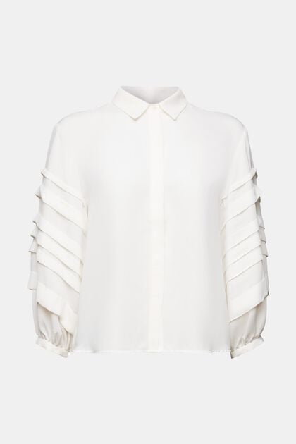 Pleated Shirt Blouse