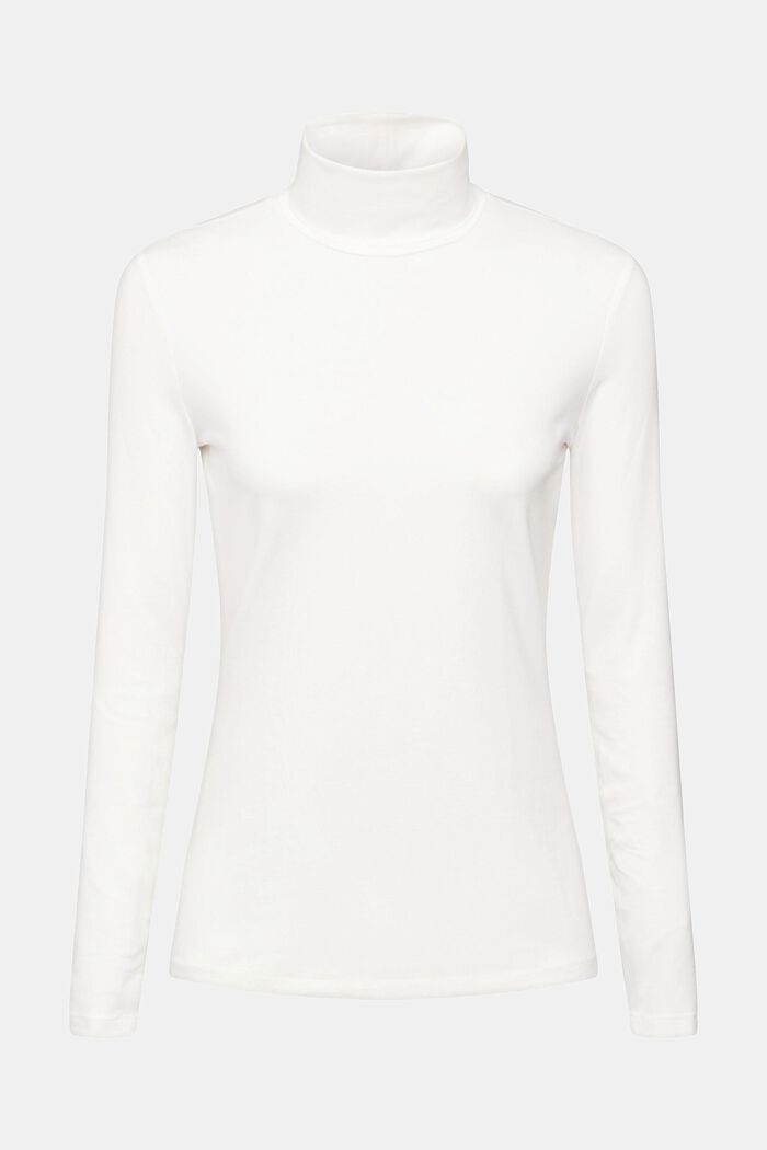 Roll Neck Long Sleeve Top, OFF WHITE, detail image number 2