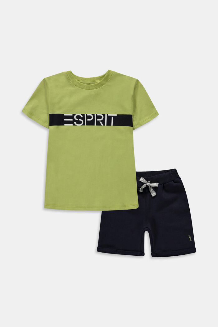 T-shirt and shorts set, in 100% cotton, CITRUS GREEN, detail image number 0