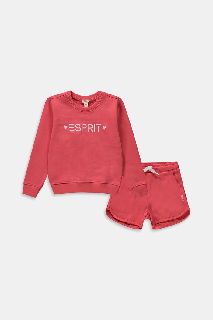 Set: sweatshirt and shorts, ORANGE RED, overview
