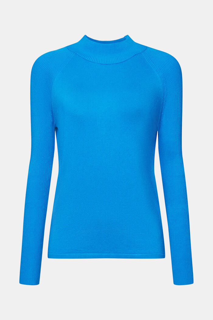 Mock neck jumper, LENZING™ ECOVERO™, BLUE, detail image number 6