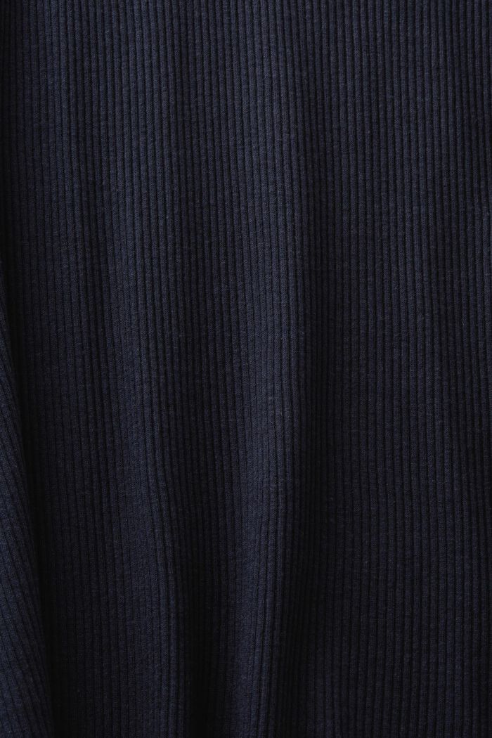 Rib-Knit Jersey Longsleeve Top, NAVY, detail image number 5