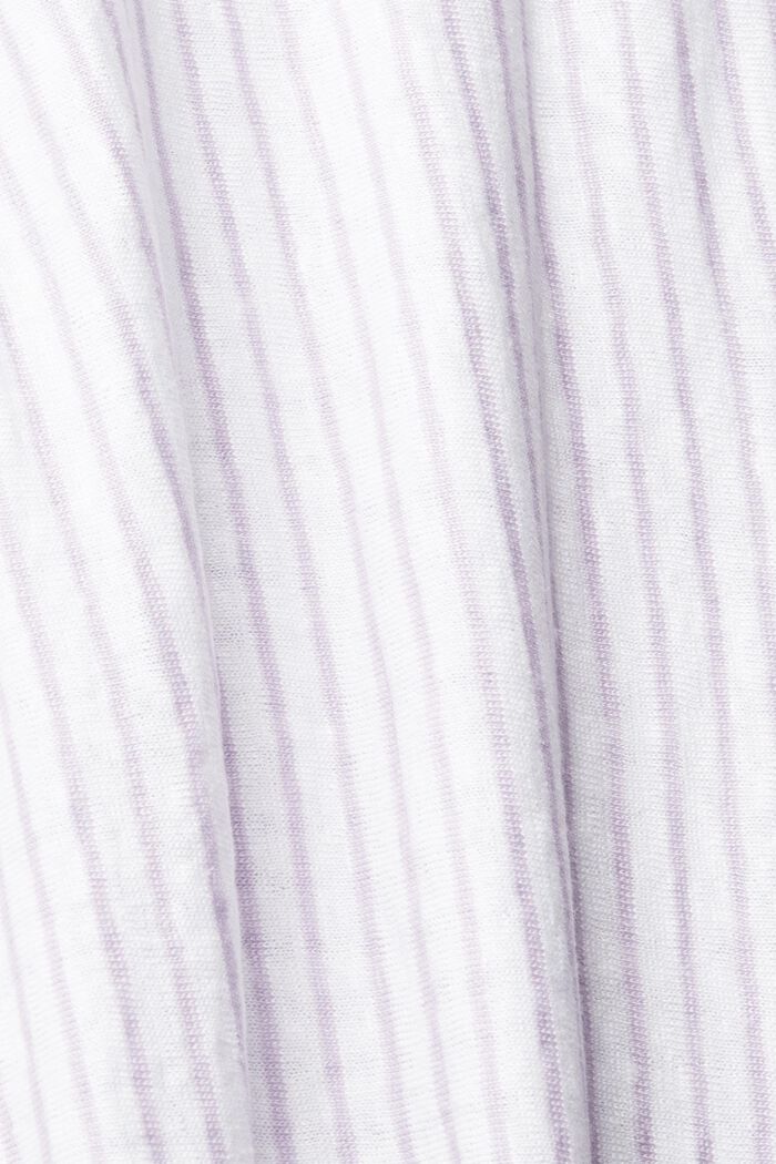 Striped T-shirt made of 100% linen, WHITE, detail image number 4