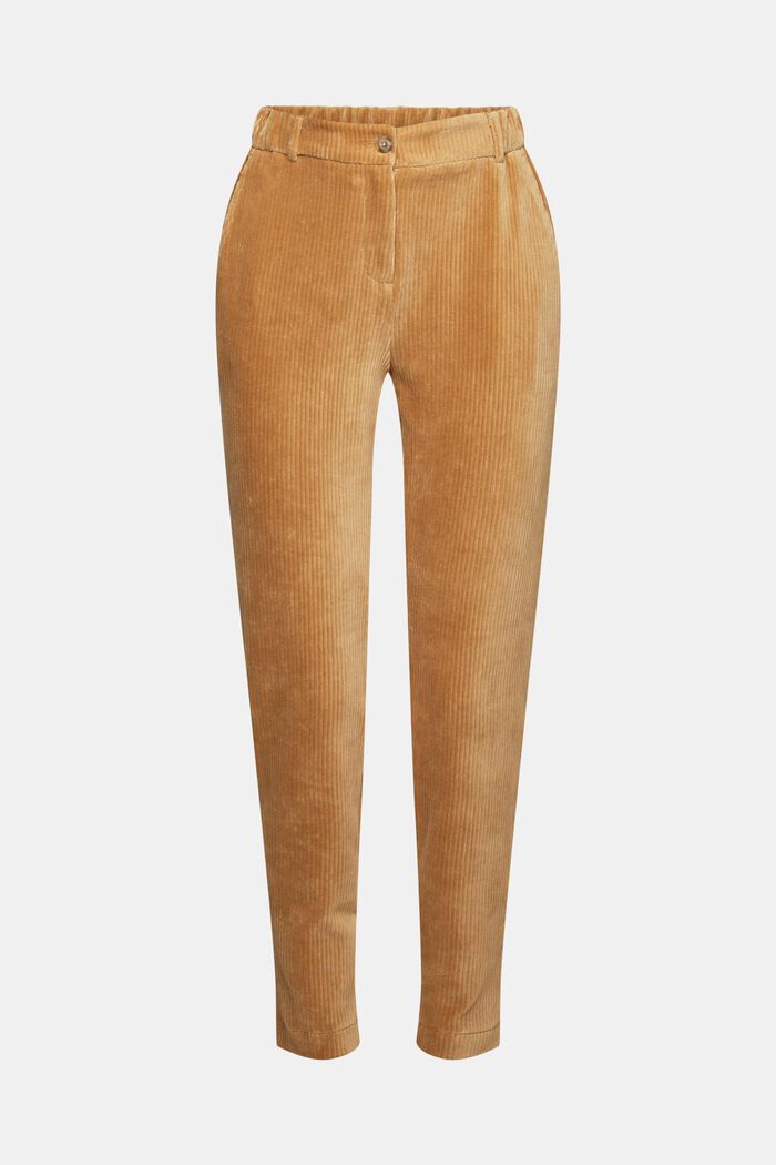 Corduroy trousers with added stretch for comfort, CAMEL, overview