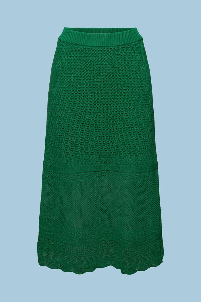 Knitted Midi Skirt, GREEN, detail image number 6