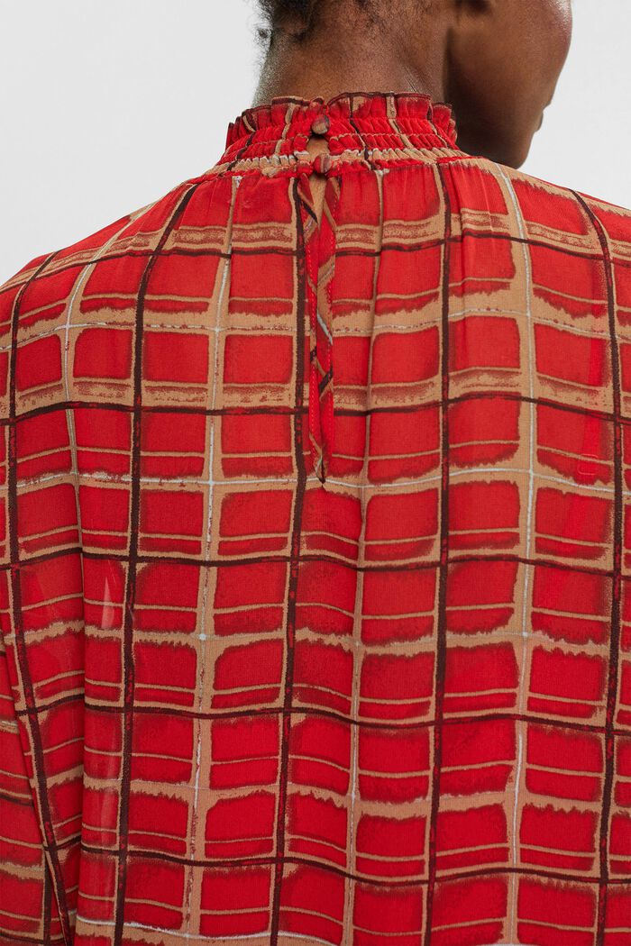 Patterned chiffon blouse, RED, detail image number 3
