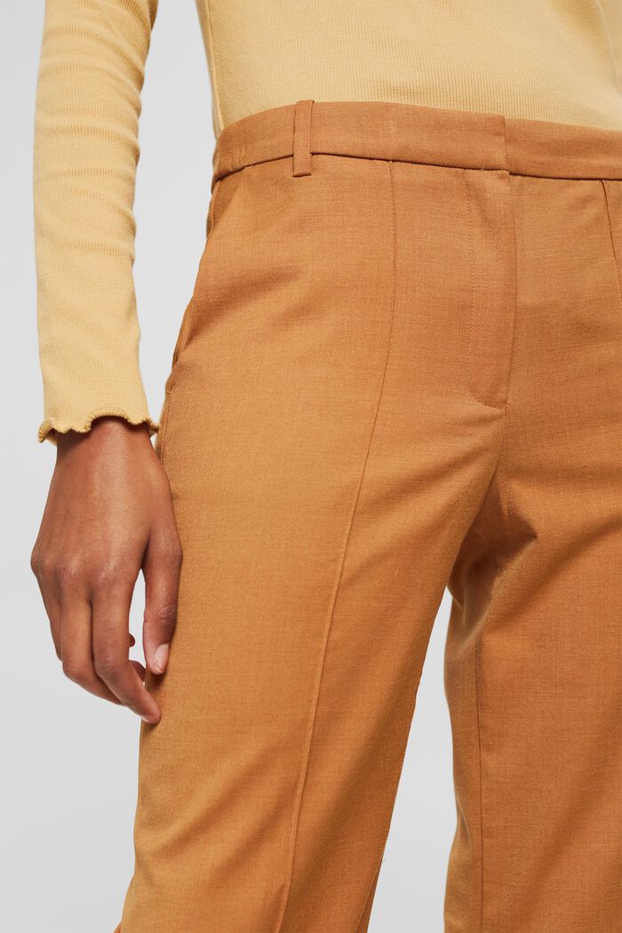Wool blend: flared trousers, CARAMEL, detail image number 2