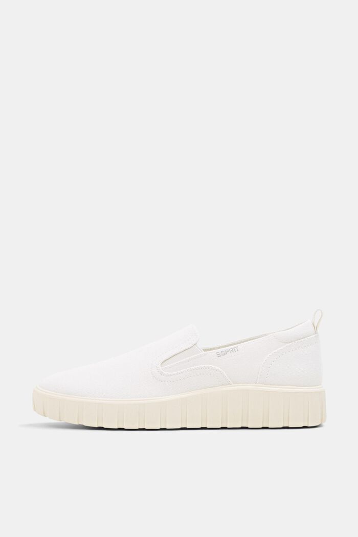 Slip-on trainers with a platform sole, WHITE, detail image number 0
