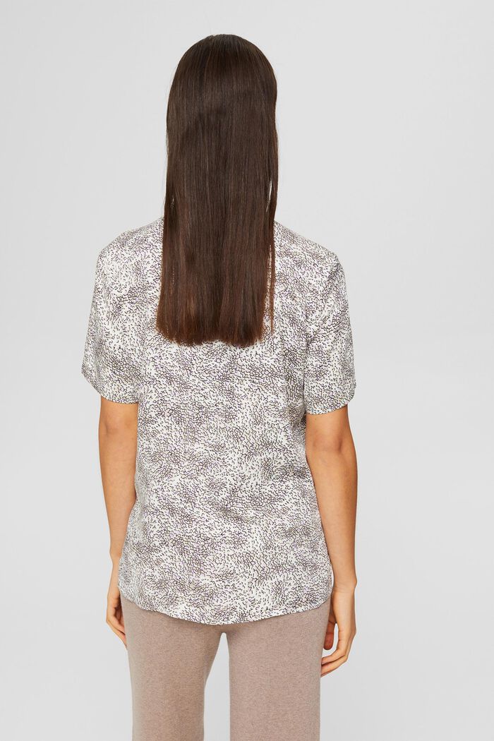 Short-sleeved blouse with a print, LENZING™ ECOVERO™, OFF WHITE, detail image number 3