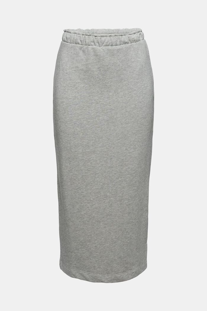 Organic cotton blend sweatshirt midi skirt, MEDIUM GREY, detail image number 7