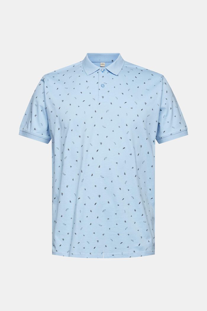 Jersey polo shirt with a print, LIGHT BLUE, detail image number 5