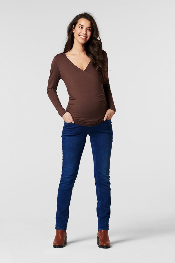 Stretch jeans with an over-bump waistband, DARK WASHED BLUE, detail image number 0