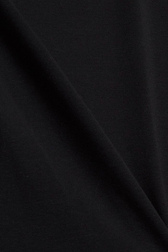 Made of TENCEL™: lace-trimmed, long sleeve top, BLACK, detail image number 4