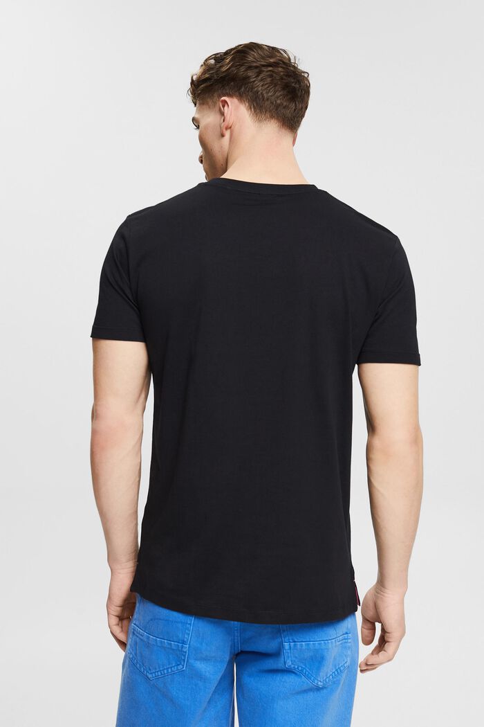 Jersey T-shirt with a print, BLACK, detail image number 3