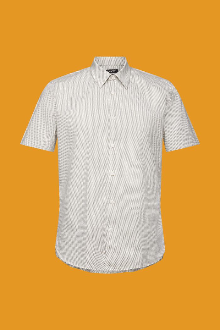 Patterned short sleeve shirt, 100% cotton, LIGHT KHAKI, detail image number 6