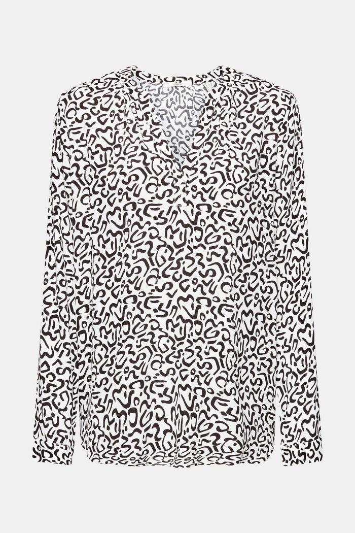 Patterned blouse, LENZING™ ECOVERO™, WHITE, detail image number 5