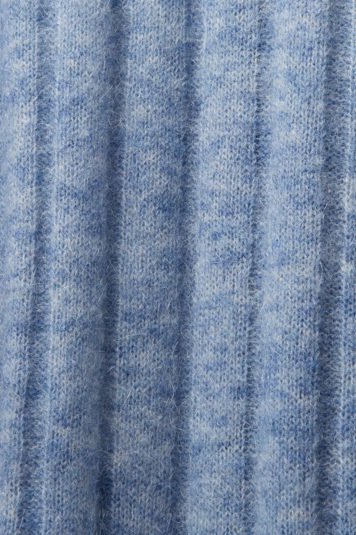Belted Ribbed Knit Long Cardigan, BLUE LAVENDER, detail image number 5
