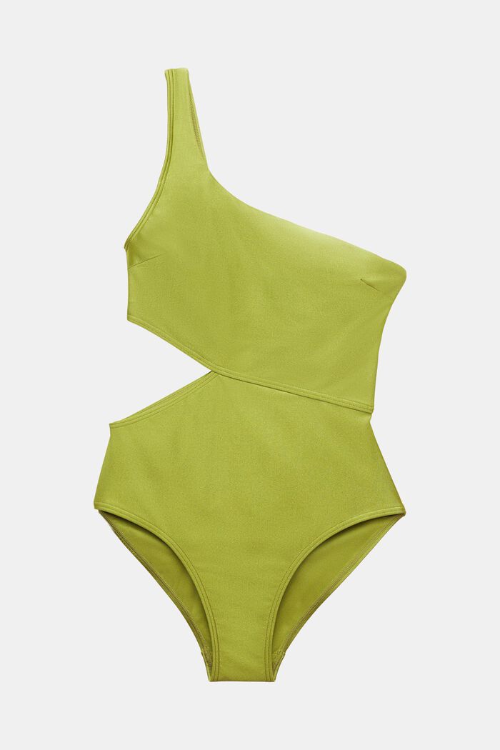 Cut-Out One-Piece Swimsuit, LEAF GREEN, detail image number 4