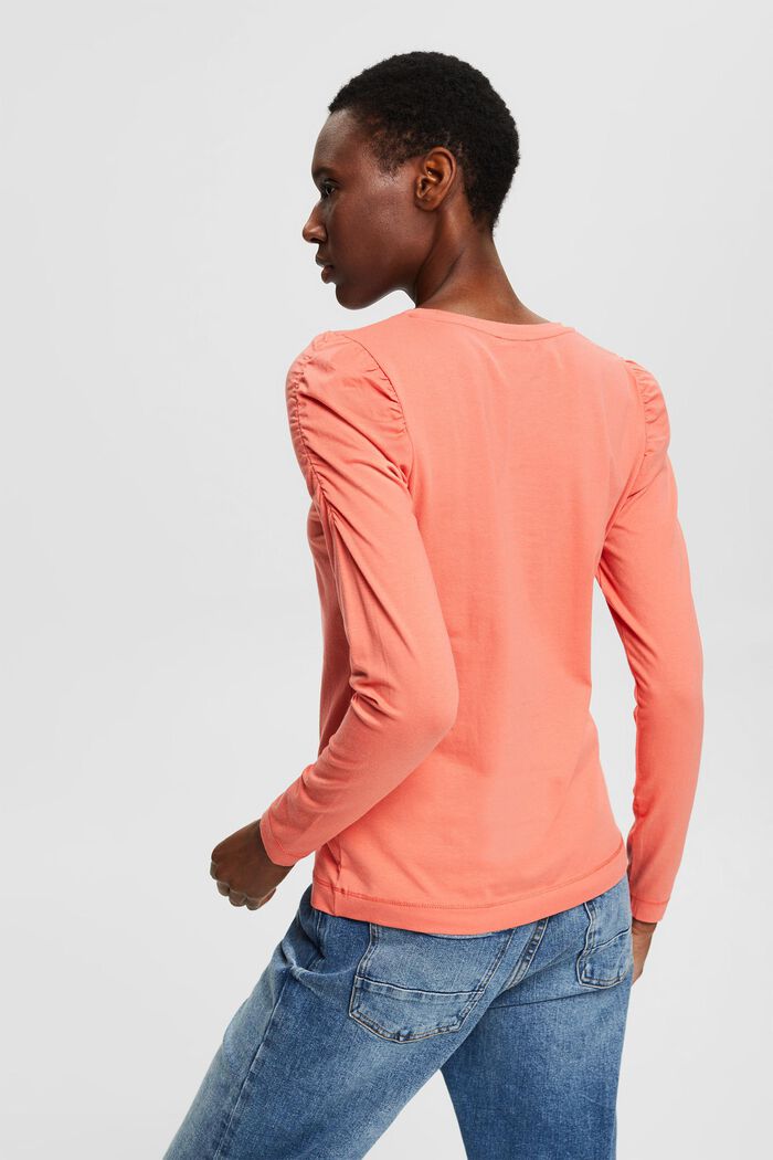 Organic cotton long sleeve top, CORAL, detail image number 3