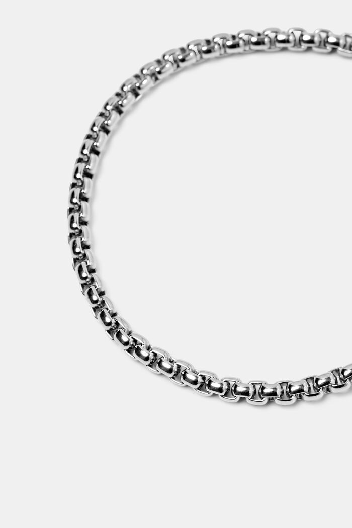 Boxy Stainless Steel Bracelet, SILVER, detail image number 1