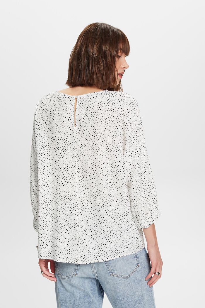 Printed Loose Fit Blouse, OFF WHITE, detail image number 3