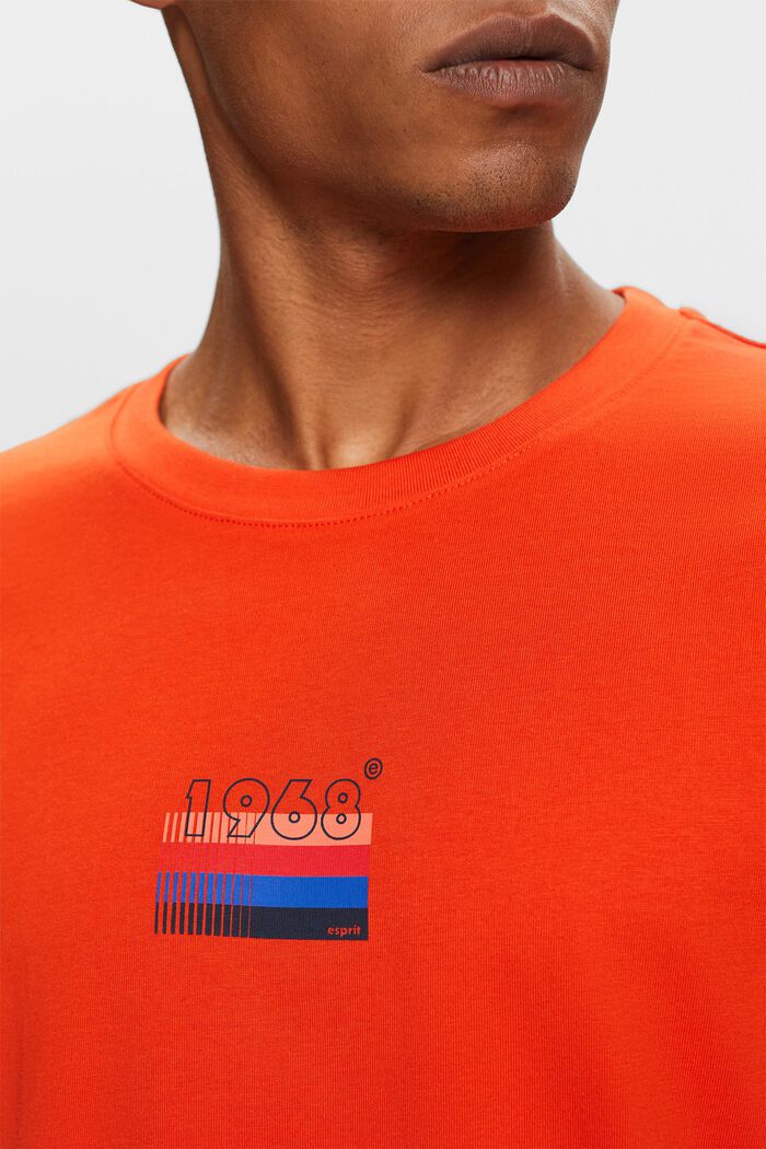 Jersey T-shirt with print, 100% cotton, BRIGHT ORANGE, detail image number 2