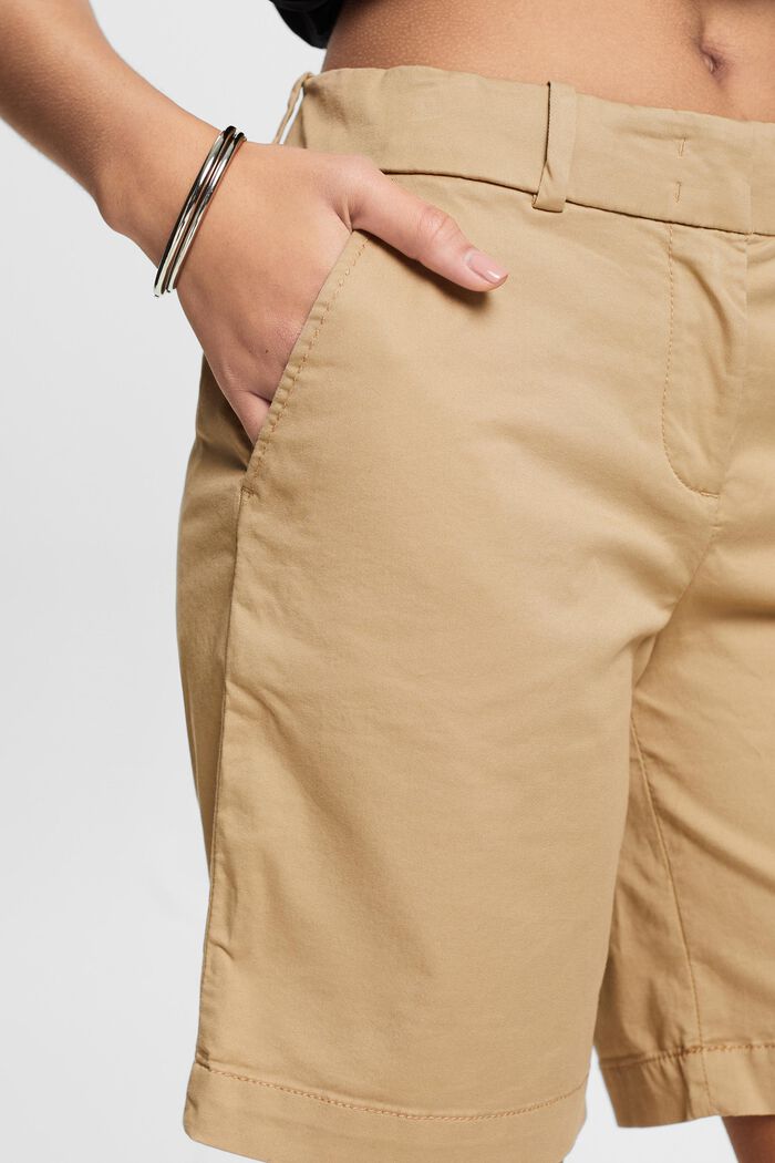 Cuffed Twill Shorts, BEIGE, detail image number 4