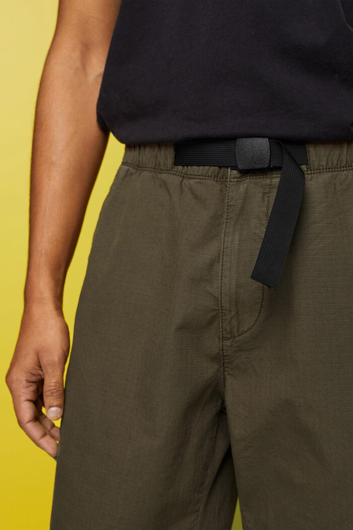 Shorts with a drawstring belt, KHAKI GREEN, detail image number 2