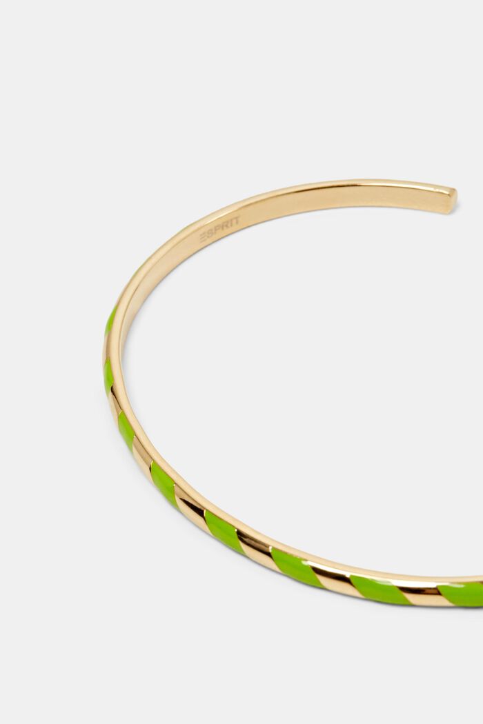 Two-Tone Stainless Steel Bangle, LIGHT GREEN, detail image number 1