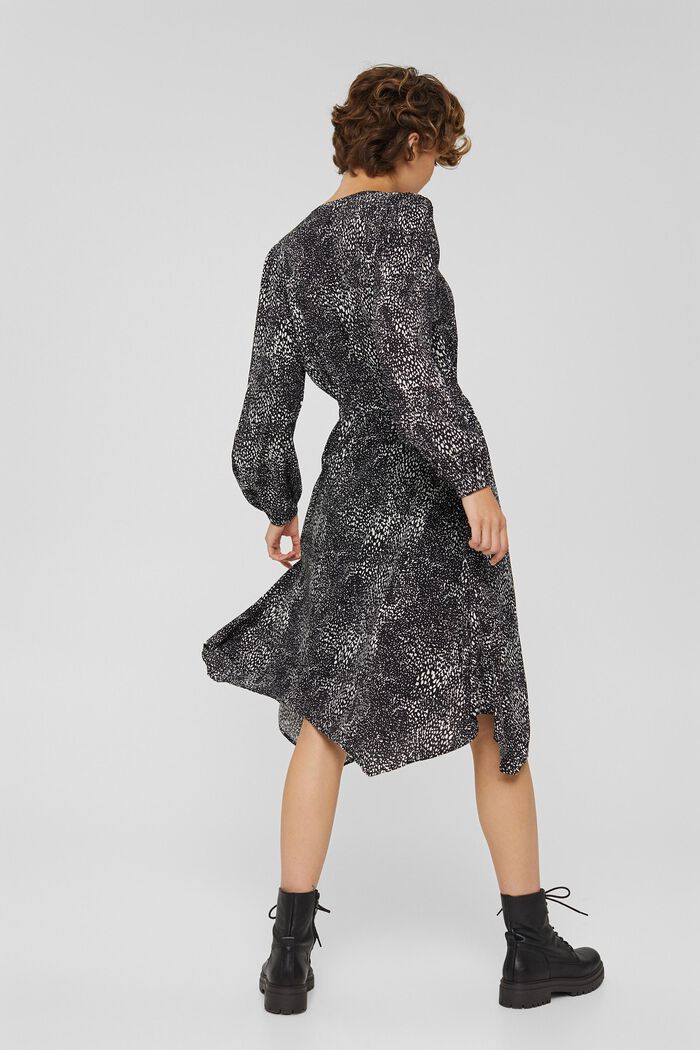 Printed midi dress, LENZING™ ECOVERO™, BLACK, detail image number 2