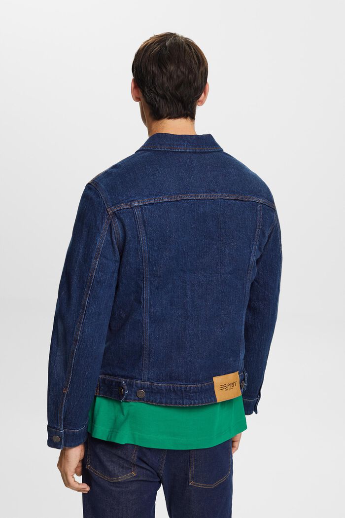 Jeans trucker jacket, stretch cotton, BLUE LIGHT WASHED, detail image number 4